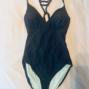 Prana Black One Piece Swimsuit with Unique Straps